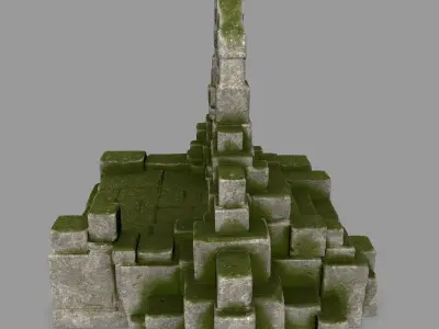 gate 9 archway with moss Low-poly 3D model
