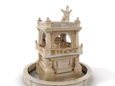 Regal Marble Fountain model pack Low-poly 3D model