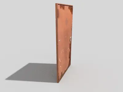 low poly door rusty Low-poly 3D model