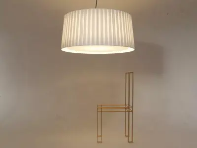 GT1000 pendant lamp with pleated shade 3D model