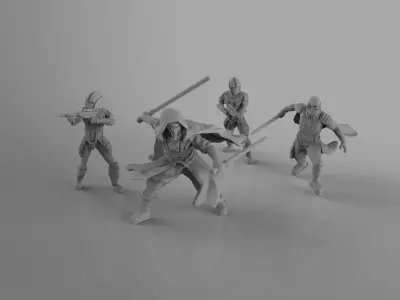 Darth Revan and Malak Shatterpoint Squad 3D print model