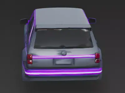 Cyberpunk Neon Street SUV 3D Model Low-poly 3D model