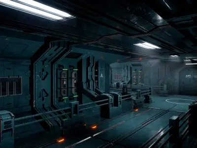 Modular Sci-fi Corridor Kitbash - 3ds Max and UE5 3D model