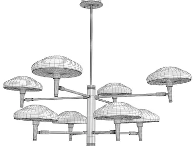 MEDUZA modern chandelier with clear glass shades Low-poly 3D model