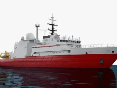  Offshore Oceanographic Ship in Sea 