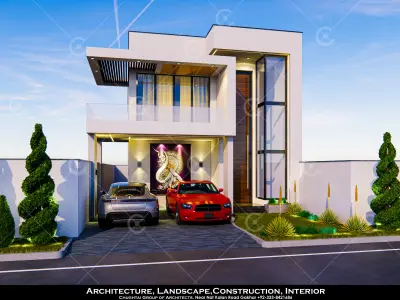 House Exterior Model Renderings Low-poly 3D model