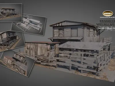 Anatolian Village Shack 7 Low-poly 3D model