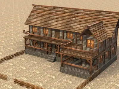 Medieval house fifteen 4 Low-poly 3D model