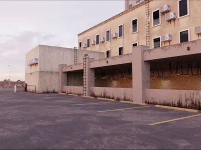 PARKING LOT 3D MODEL LOW POLY Low-poly 3D model