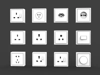 Electric Sockets Set  3D model