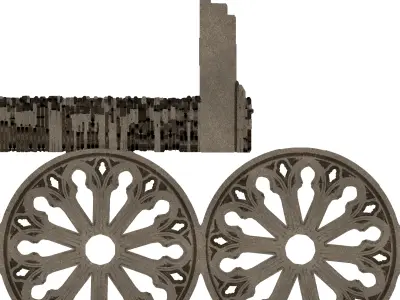 Gothic rose window Low-poly 3D model