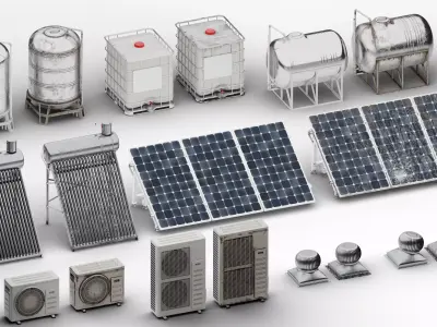 Rooftop Kit Low-poly 3D model