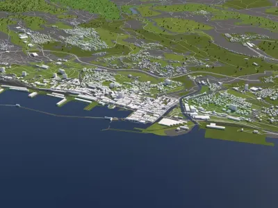 Rijeka Croatia 50x50km 3D model