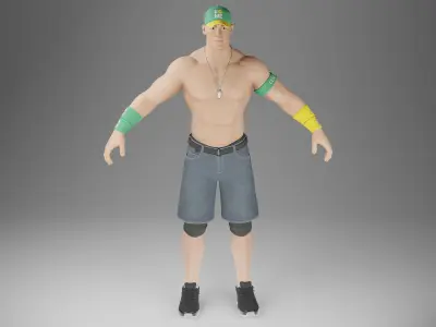 John Cena - No Shirt Low-poly 3D model