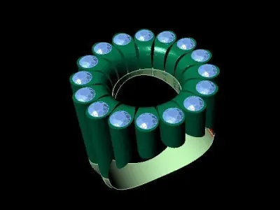 G1015 Jewel Vortex Ring 9gm-15HK 3D print model