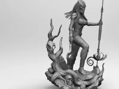Predator Girl 3D print model