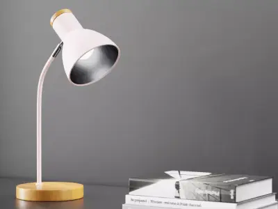 Adjustable Table Lamp Pink - PBR metal lamp Low-poly 3D model