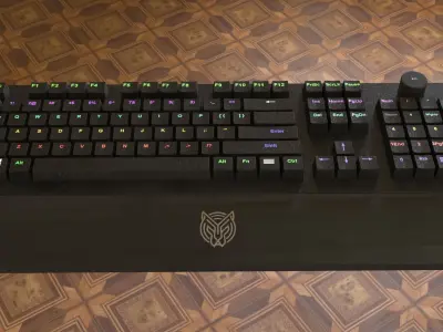 Mechanical Keyboard with Lights Low-poly 3D model