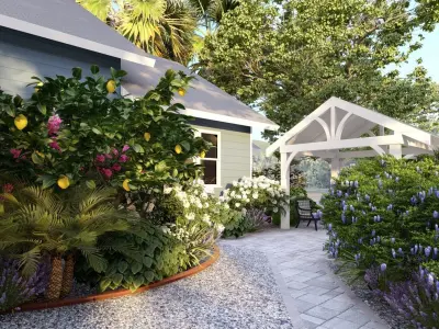  3D Exterior Scene 3D model design garden and landscape 3D model 11