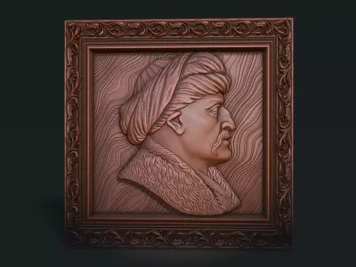 The Portrait of Mehmed II bas relief 3D print model