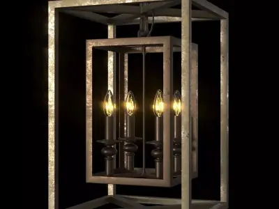 Troy Morgan Four Lights Lantern Pendant 3D model