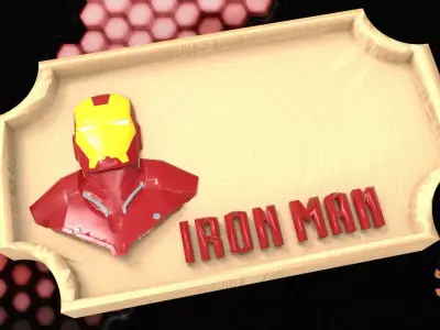 Iron Man Bedroom Door Sign Template 3D print model