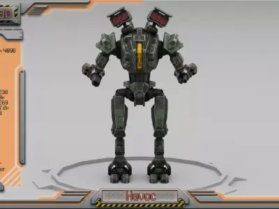 Havoc BattleMech Low-poly 3D model