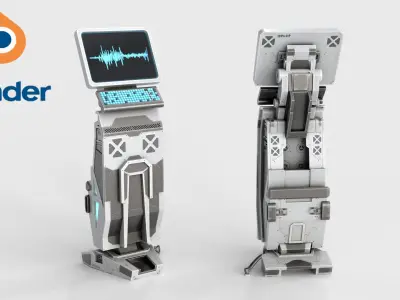 Sci Fi Terminal v2 Low-poly 3D model