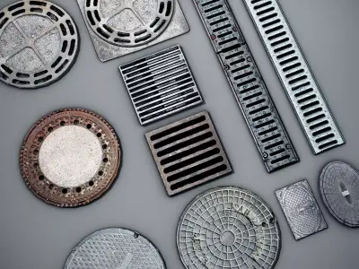 Manhole Covers Low-poly 3D model