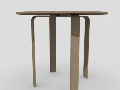 Table 4 round with two legs Low-poly 3D model