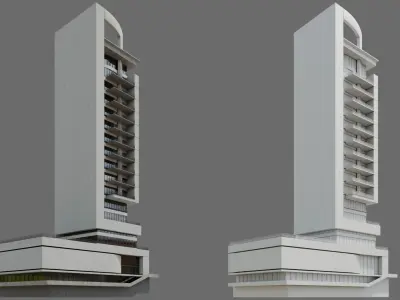 High-Rise building ID009 3D model