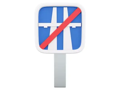  3d  freeway finish symbol  cartoon icon 3D model