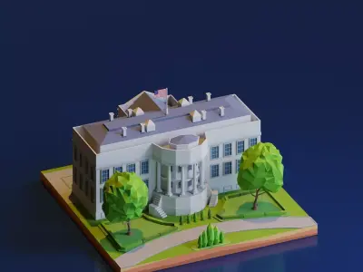 The White House Low-poly 3D model
