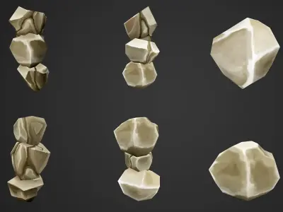 Stylized Rocks and Cliffs Low-poly 3D model