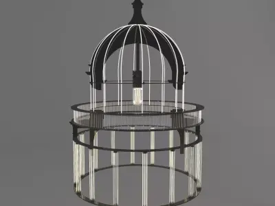 Chandelier birdcage - birdcage Low-poly 3D model