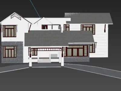 HOME 9 house with two windows and roof 3D model