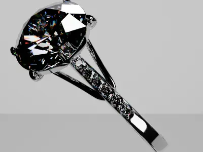 Diamond Engagement Ring 3D print model