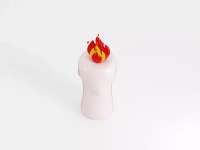 Cartoon Candle Low-poly 3D model