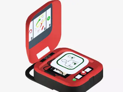 AED-Automated External Defibrillator Low-poly 3D model