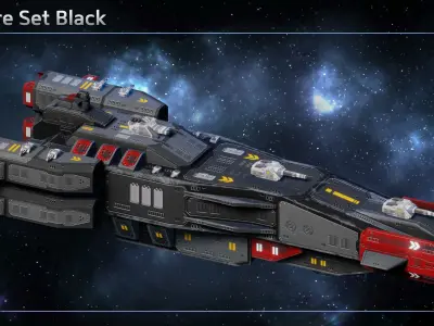 Spaceship Stoertebeker Pirate Heavy Cruiser Low-poly 3D model
