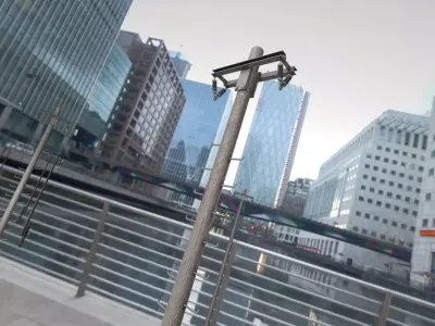 Wooden Electricity Pole with Ladder - Object 031 Low-poly 3D model