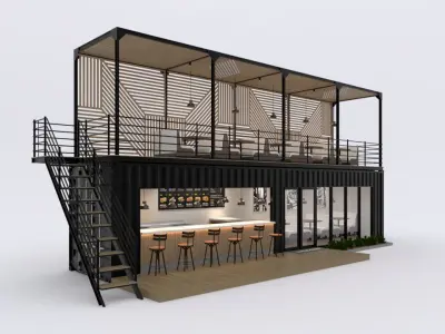 Shipping Container Cafe 2 3D model