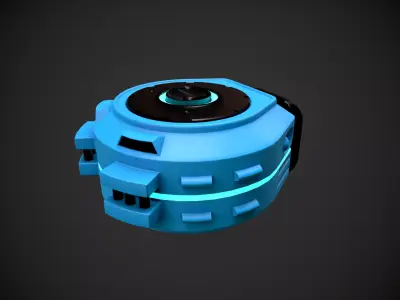 Low Poly Sci-Fi  Scout Drone - 4 -  Textured Low-poly 3D model