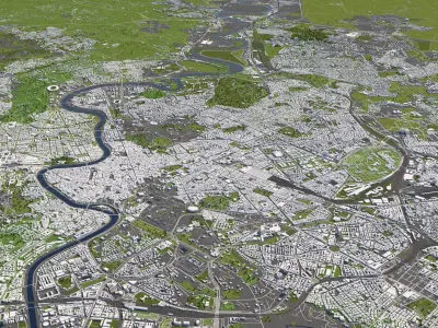 Rome Italy 50x50km City 3D Map 3D model