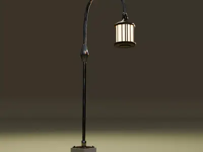 Vintage Street Lamp Game Ready Low Poly 3D Model Low-poly 3D model
