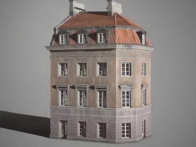 European tenement 01 Low-poly 3D model