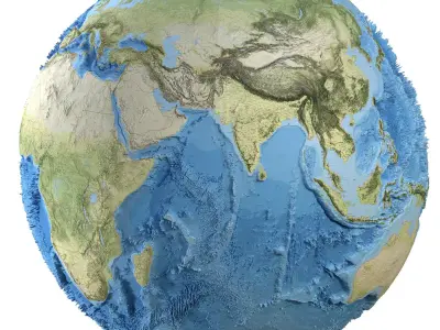 Earth Geographic Globe Low-poly 3D model