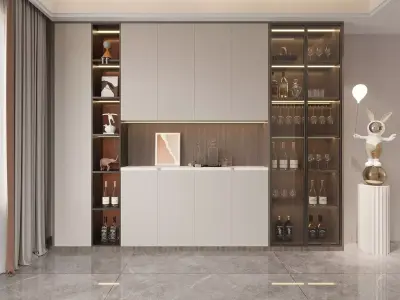 Wine Modern Cabinet 3D model