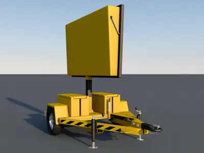 electronic traffic signal truck  Low-poly 3D model