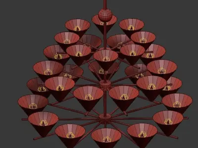 Cleo Three Tier Chandelier 3D model